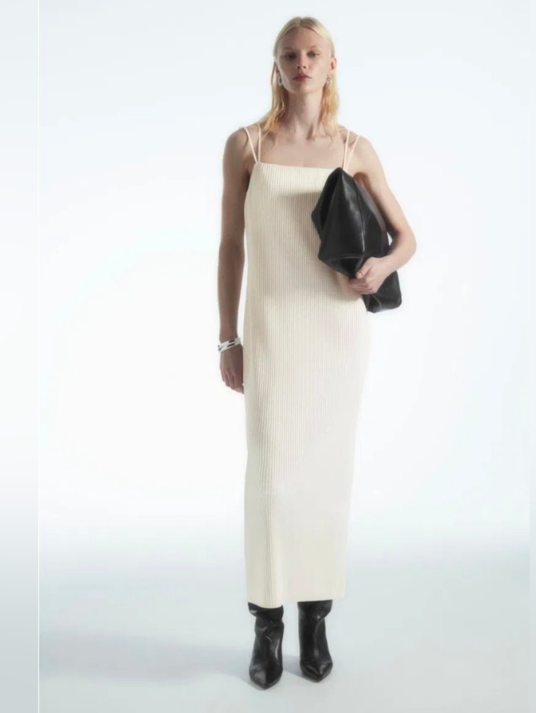 Nwt Cos Plisse Midi Slip Dress Large